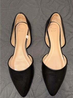 a new day Black Pointed Flats